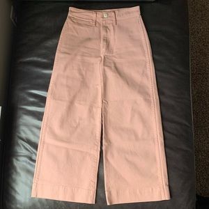 madewell blush pink wide leg pants!